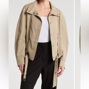 Max Studio Faux Leather Bomber Jacket